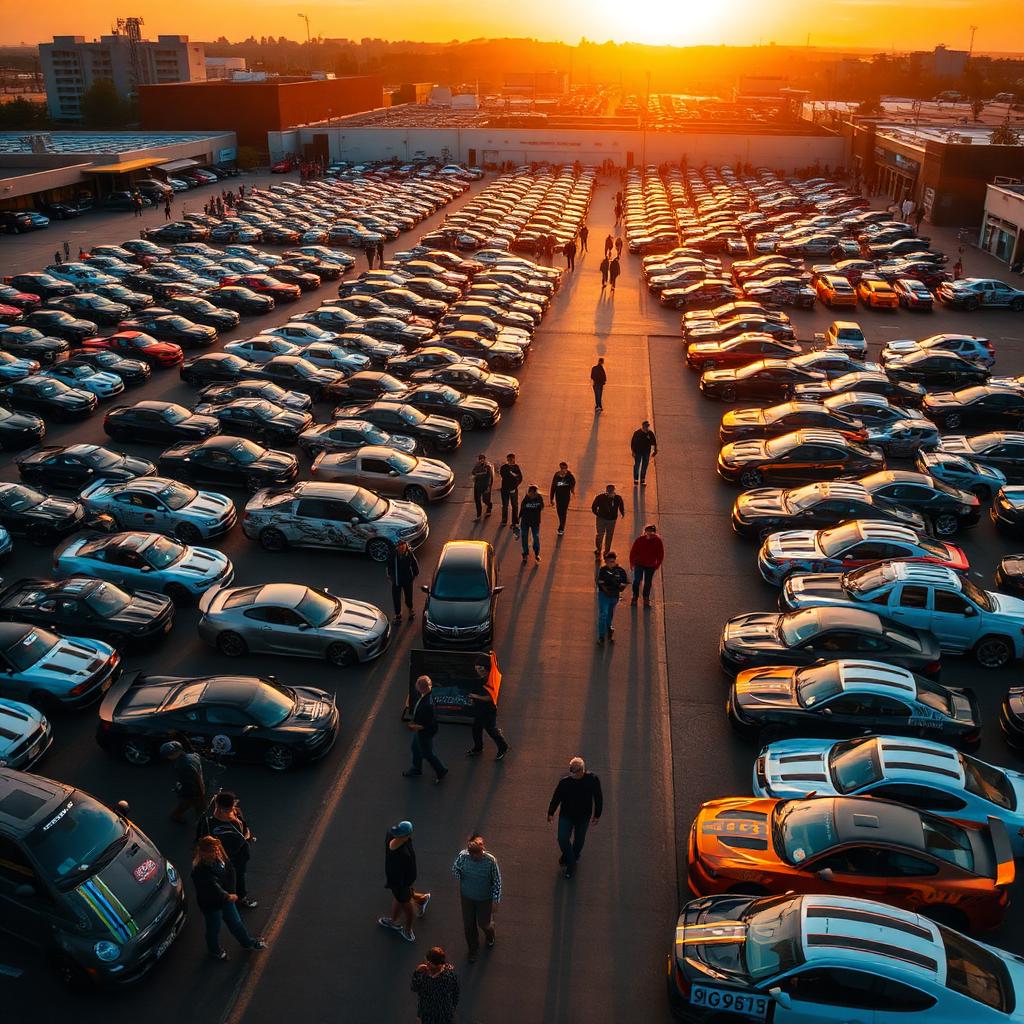 Supercar meet at sunset — Carmundo helps you discover car events worldwide